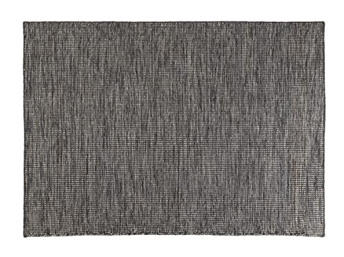Charcoal/White Wool Area Rug 4' x 6'