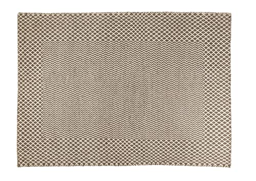 Taupe & Ivory Chevron Wool Flatweave Rug, 4.6 x 6.6 ft – photo 2