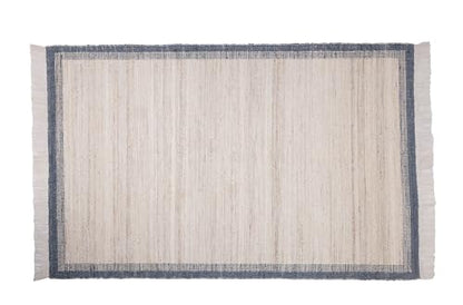 Cream & Navy Rhombus Jute & Recycled PET Rug, 5 x 8 ft – photo 2