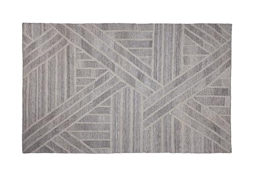 Handmade Light Grey Recycled PET Yarn Rug - Rectangle