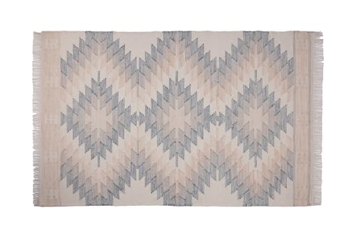 Handmade Multicolor Geometric Wool Rug - Rectangle