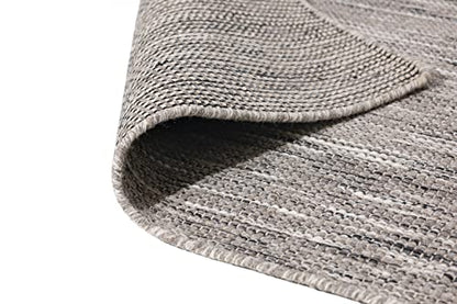 Grey Wool Flatweave Rug, 5 x 8 ft – photo 4