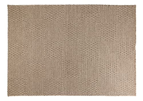 Handmade Wool Area Rug, 4.6' x 6.6' Flat Woven Rug, Soft Texture, Indoor Rug for Bedroom, Living Room, Kitchen, Hallway (Light Brown)