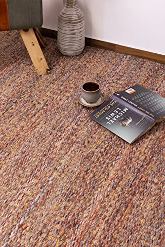 Grey & Orange Wool Flatweave Rug, 4 x 6 ft – photo 5