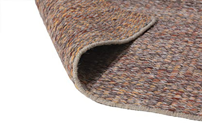 Grey & Orange Wool Flatweave Rug, 4 x 6 ft – photo 4