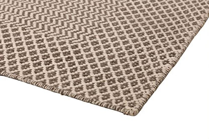 Taupe & Ivory Chevron Wool Flatweave Rug, 4.6 x 6.6 ft – photo 3