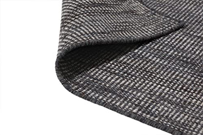 Charcoal & White Wool Flatweave Rug, 4 x 6 ft – photo 4