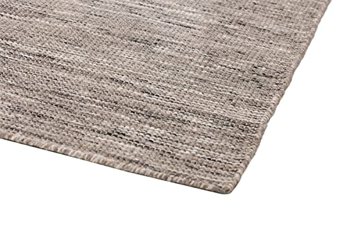 Hand-Woven Wool Area Rug (5' x 8'), Soft Texture, Indoor Rug for Bedroom, Living Room, Dining Room, Kitchen, Hallway (Grey)