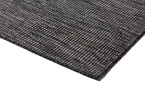 Charcoal/White Wool Area Rug 4' x 6'