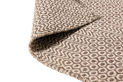 Taupe & Ivory Diamond Wool Flatweave Rug, 4.6 x 6.6 ft – photo 4