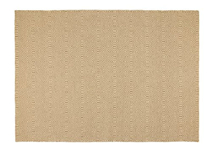 Sand Beige Diamond Wool Flatweave Rug, 4.6 x 6.6 ft – photo 2